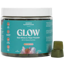 Sea Moss Glow Gummies I Hair Skin and Nails Vitamins, Seamoss, Pearl Powder, Vitamin E, Aloe Vera 60 Count