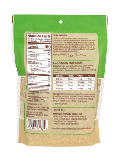 Bob's Red Mill Organic Creamy Buckwheat Hot Cereal