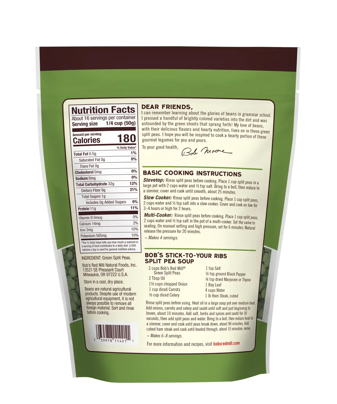 Bob's Red Mill Green Split Peas