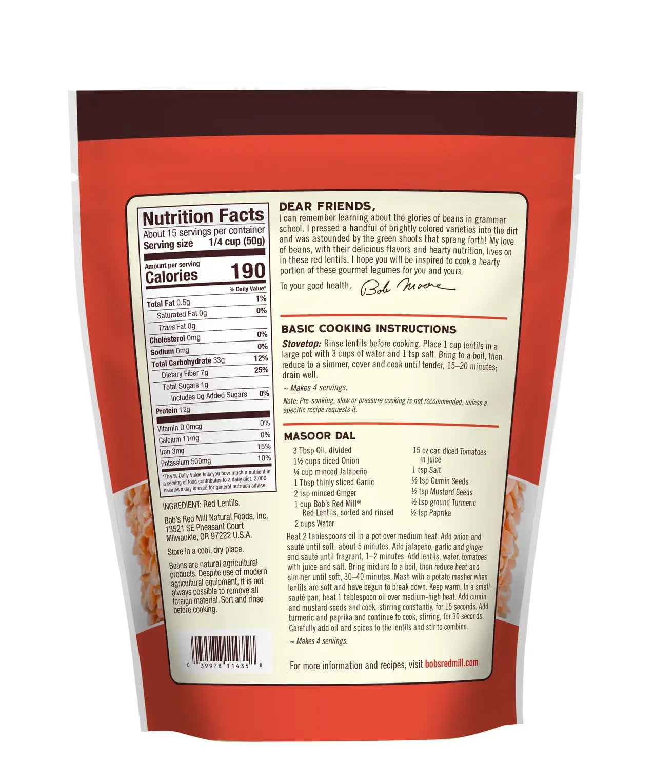 Bob's Red Mill Red Lentils