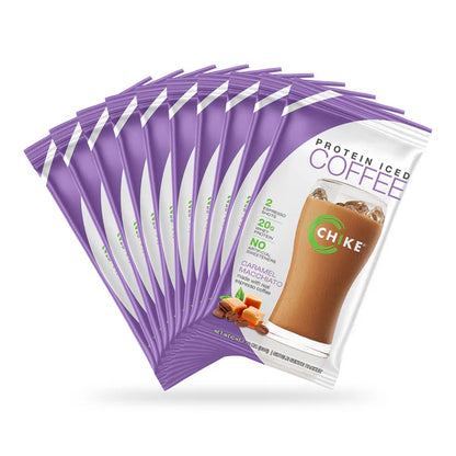 CHIKE Natural Caramel Macchiato High Protein Iced Coffee, 20 G Protein, 2 Shots Espresso