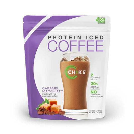 CHIKE Natural Caramel Macchiato High Protein Iced Coffee, 20 G Protein, 2 Shots Espresso