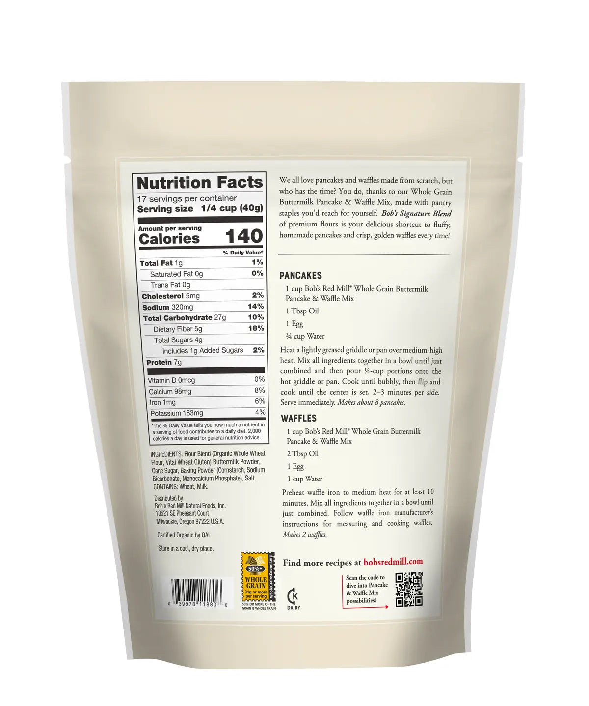 Bob's Red Mill Whole Grain Buttermilk Pancake Mix
