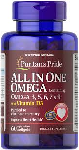Puritan's Pride All In One With Omega 3, 5, 6, 7, 9 - 60 Rapid Release Softgels