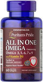 Puritan's Pride All In One With Omega 3, 5, 6, 7, 9 - 60 Rapid Release Softgels