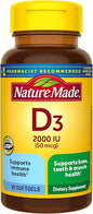 Nature Made Vitamin D3, 90 Softgels, Vitamin D 2000 IU (50 mcg)