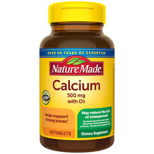 Nature Made Calcium, 500 mg, With Vitamin D, Tablets, 130 Count