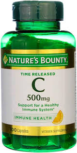 Nature's Bounty Vitamin C 500 mg Capsules Time Released 100 Capsules