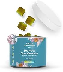 Sea Moss Glow Gummies I Hair Skin and Nails Vitamins, Seamoss, Pearl Powder, Vitamin E, Aloe Vera 60 Count