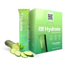 310 Hydrate Cucumber Electrolytes Powder Packets - No Sugar Hydration Packets with Key Vitamins & Minerals - Keto Friendly - Tasty Sugar Free Electrolyte Drink - 30 Single Servings