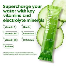 310 Hydrate Cucumber Electrolytes Powder Packets - No Sugar Hydration Packets with Key Vitamins & Minerals - Keto Friendly - Tasty Sugar Free Electrolyte Drink - 30 Single Servings