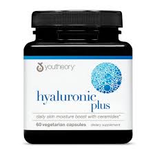 Youtheory Hyaluronic Plus - Hyaluronic Acid Supplement with Ceramides, Vitamin C, Biotin & More - Supports Healthy Skin* - 60 Vegetarian Capsules