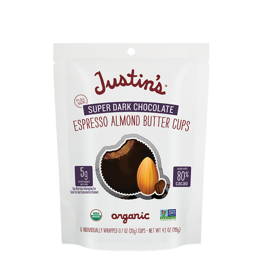 JUSTIN'S® Super Dark Chocolate Espresso Almond Butter Cups